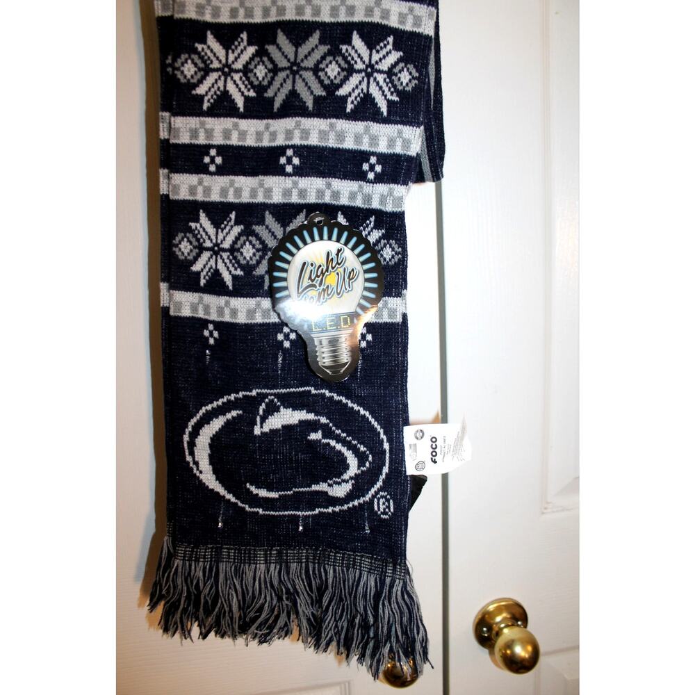FOCO Penn State Fair Isle Light Up Scarf NEW